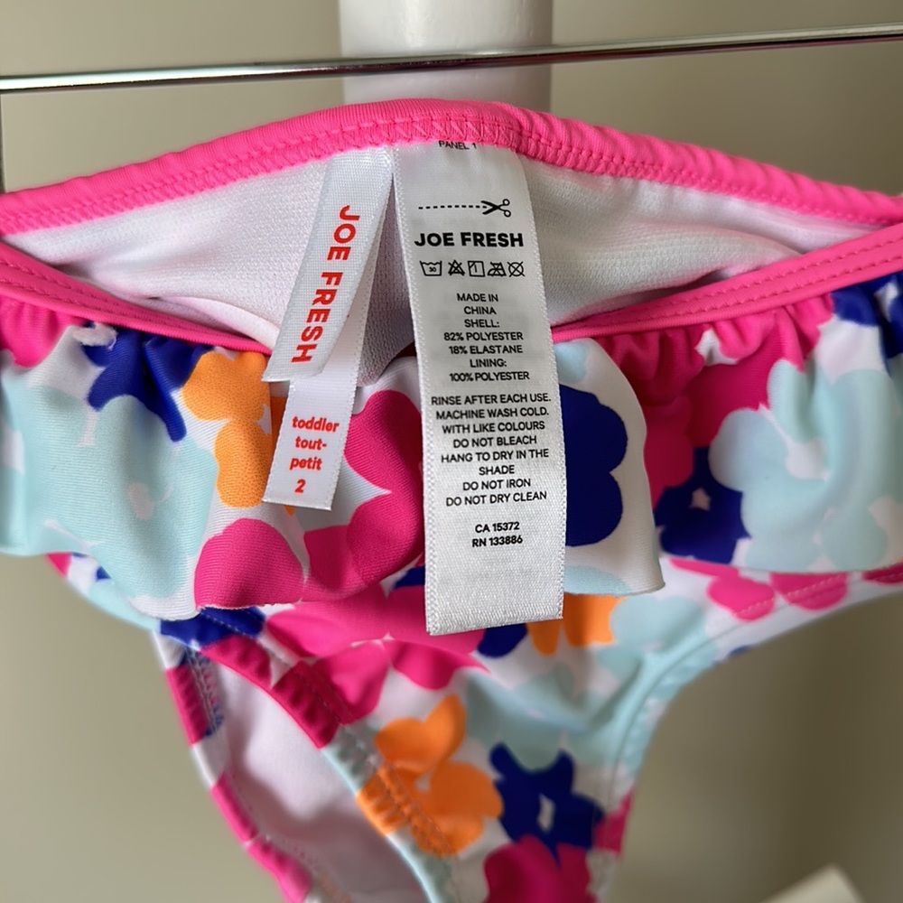Joe Fresh Ruffle Bikini Size 2 - Picture 3 of 9